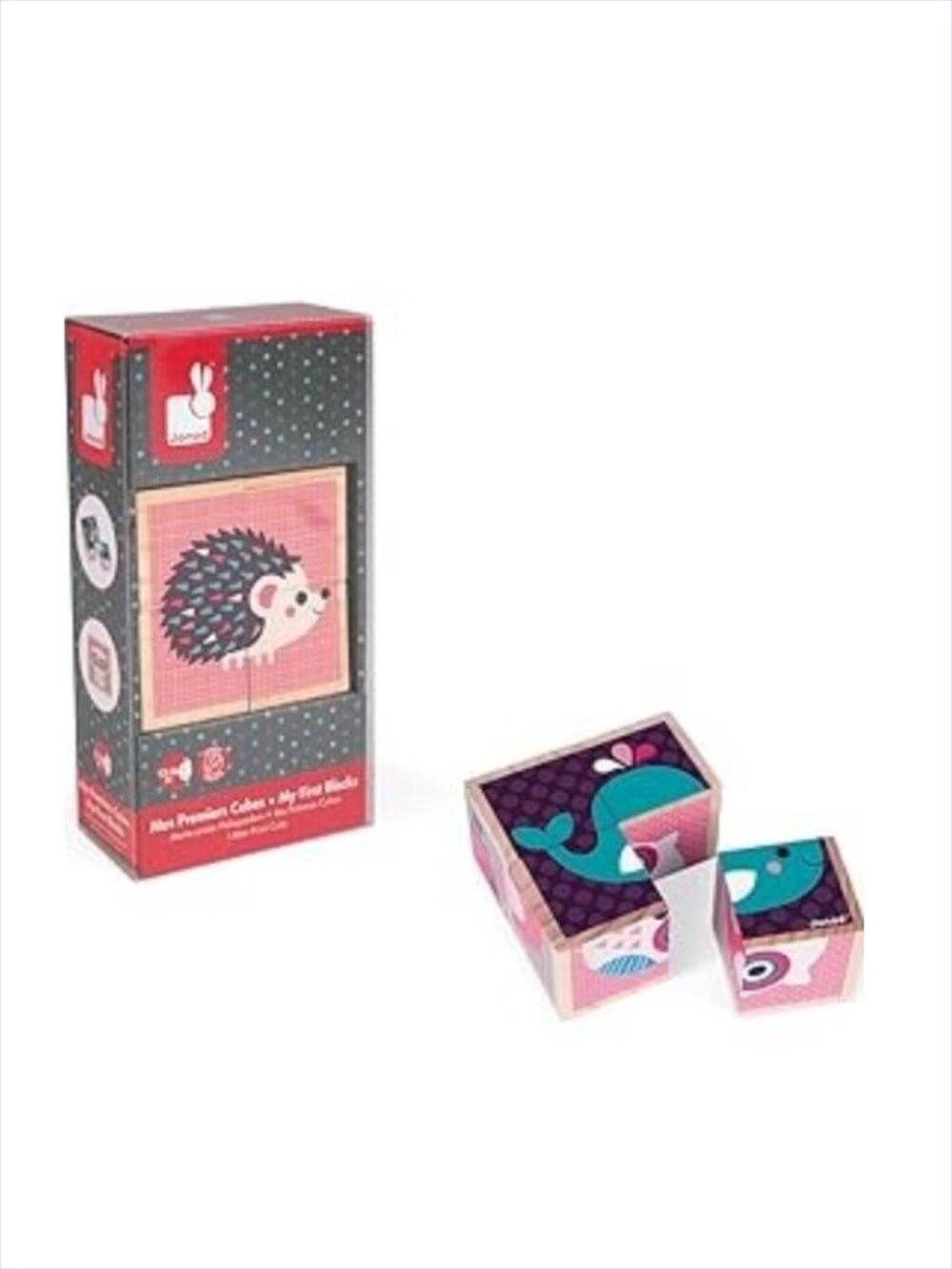Janod My First Blocks Babies Animal - (4 wooden cubes) Brand New